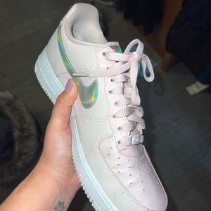 pink and silver air force 1